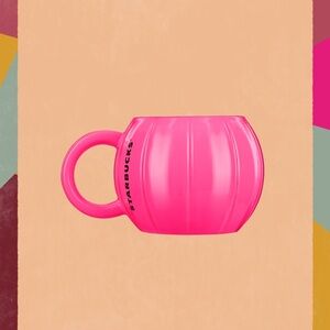 Starbucks Vibrant Pink Pumpkin Mug